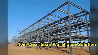 40m Clear Span Steel Warehouse Column Free Design