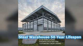 Durable Steel Warehouse 35-50 Yr Lifespan